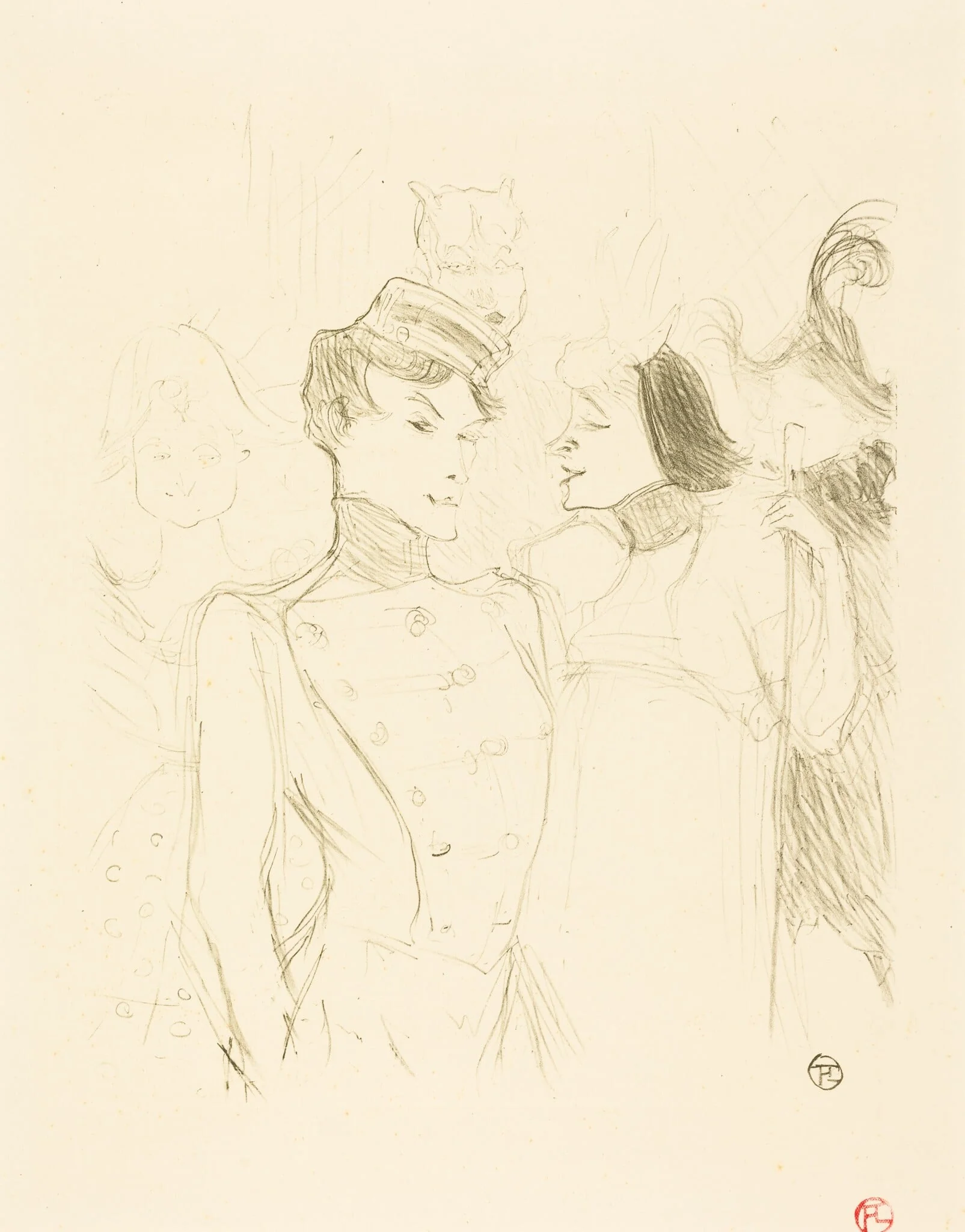 Lender and Lavalliere (Lender et Lavallière), detail