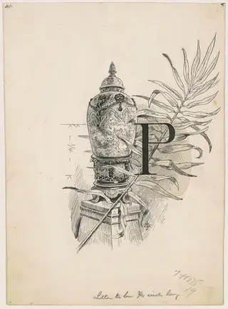 Porcelains and Glass, by James Henry Moser, ink, 1890
