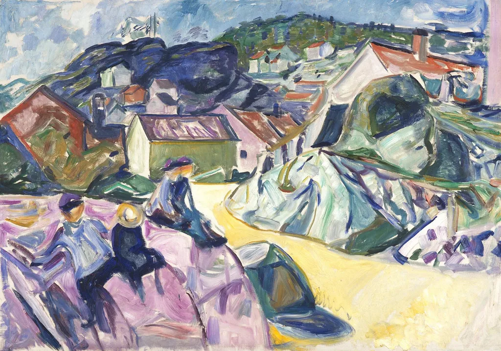 Children on the Crag, by Edvard Munch, oil, 1910