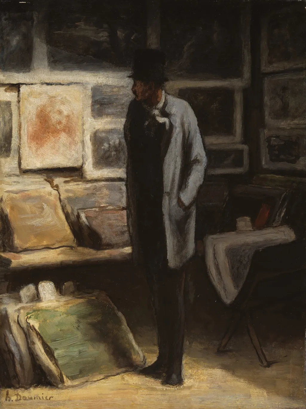 The Print Collector, by Honoré Daumier, oil, 1860