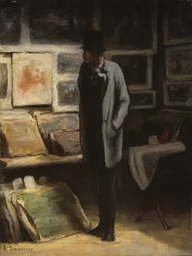 The Print Collector, by Honoré Daumier, oil, 1860
