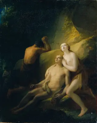 Adam and Eve Mourn the Dead Abel, by Heinrich Füger, oil, 1800