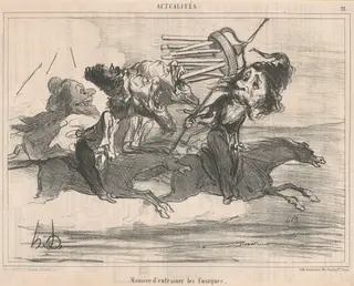 Maniére d'entrainer les cosaques, by Honoré Daumier, ink, 1854