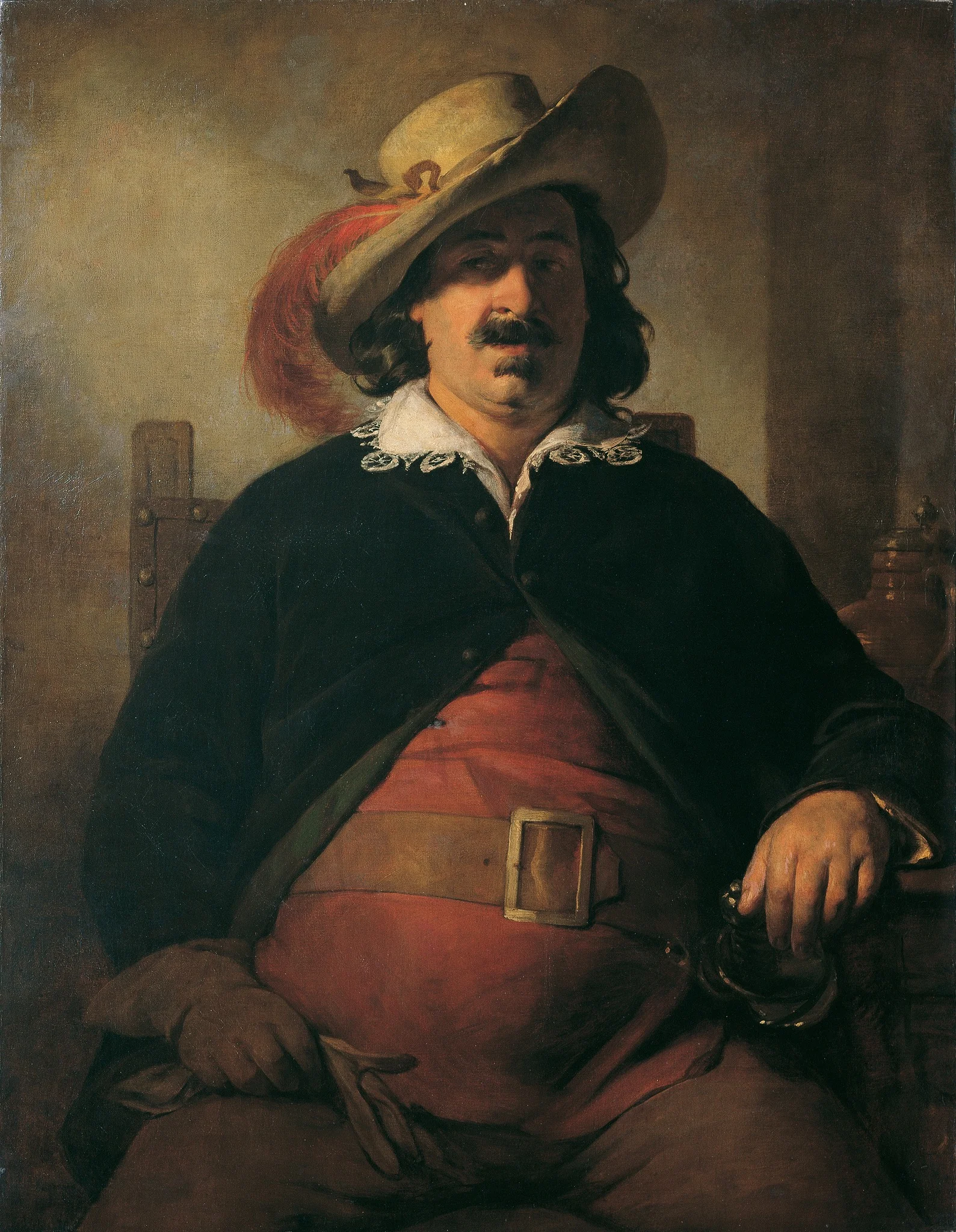 The Landscape Painter Ignaz Raffalt as Falstaff, detail