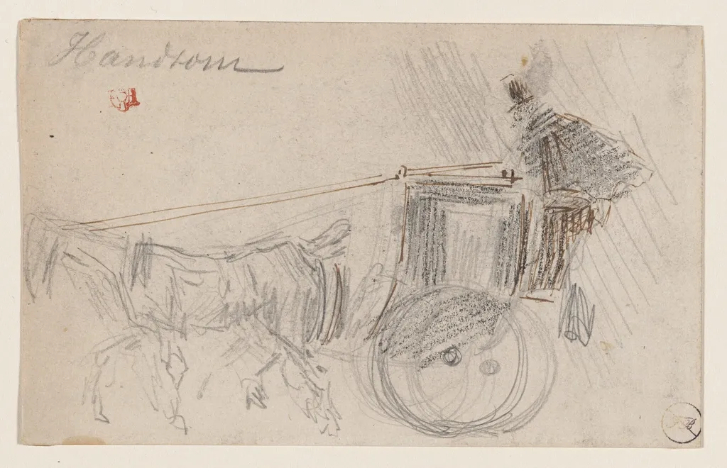 The Cab, by Félix-Hilaire Buhot, graphite, 1872