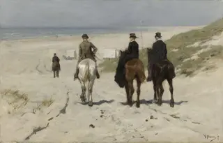 Morning Ride on the Beach, by Anton Mauve, oil, 1888