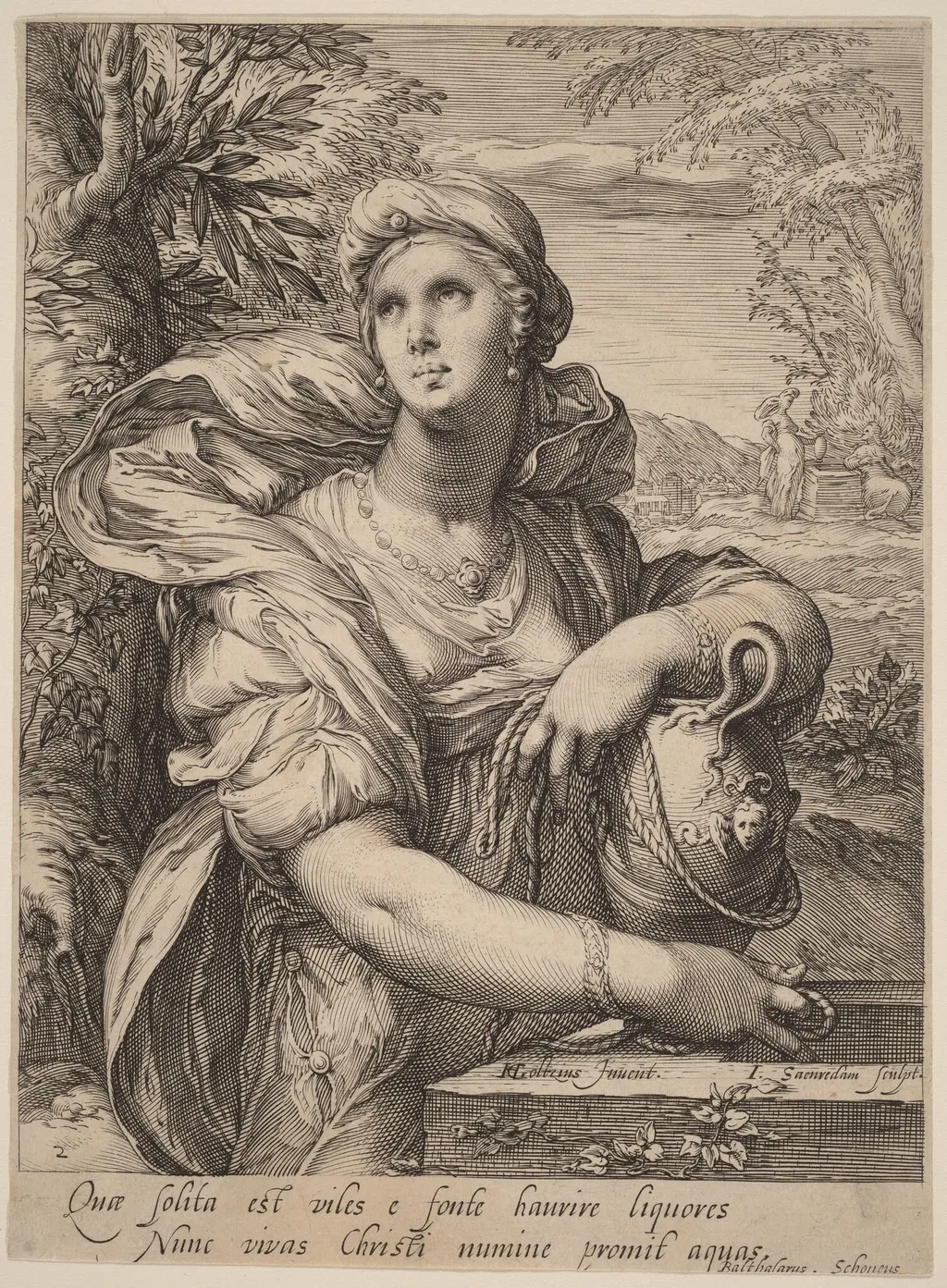 Samarian Woman at the Well, by Jan Pietersz Saenredam, ink, 1594
