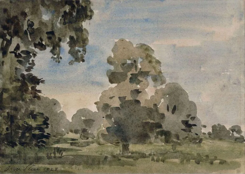 A Park Scene in Suffolk, by Philip Wilson Steer, watercolor, 1880