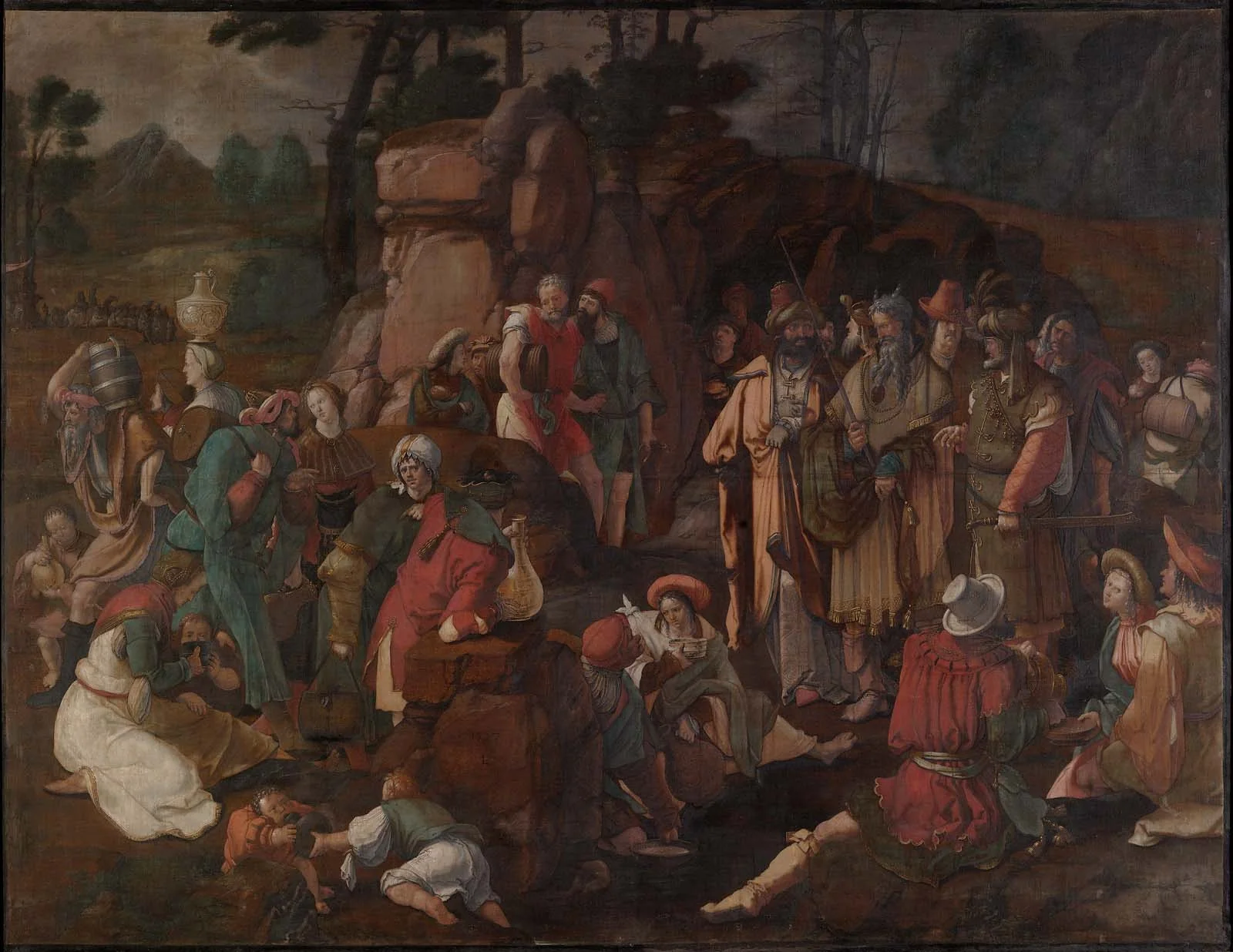 Moses and the Israelites after the Miracle of Water from the Rock, detail