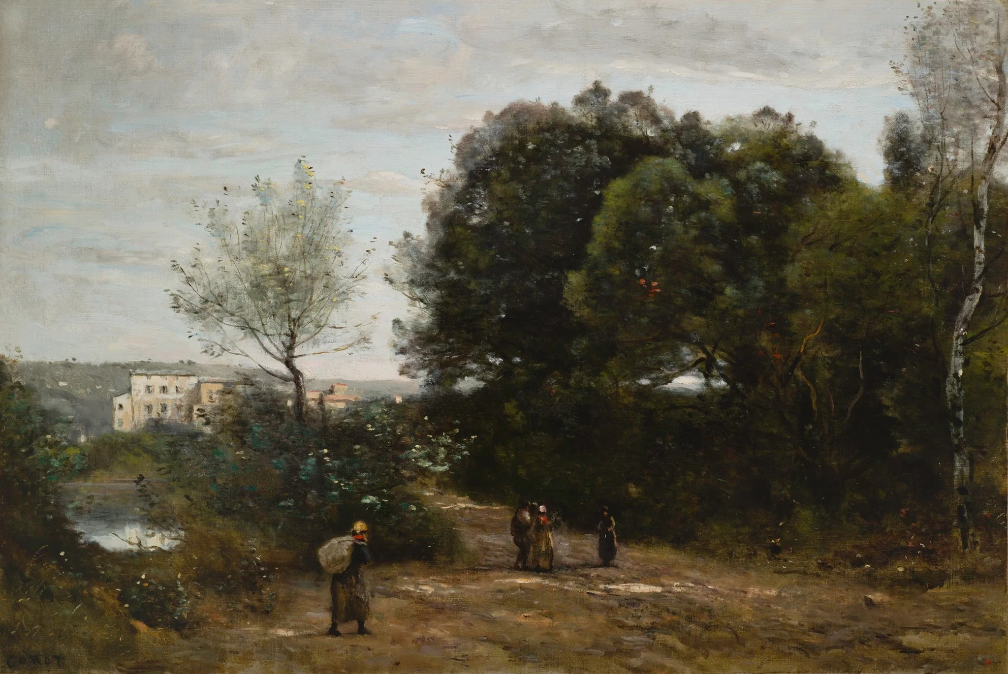 Ville d'Avray: Pathway at the Pond, detail