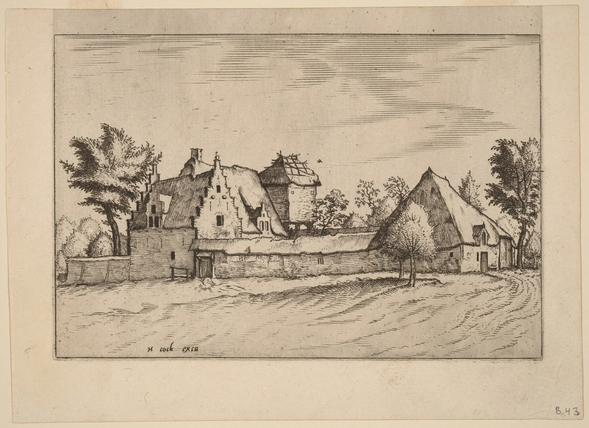 Farms in a Court, detail