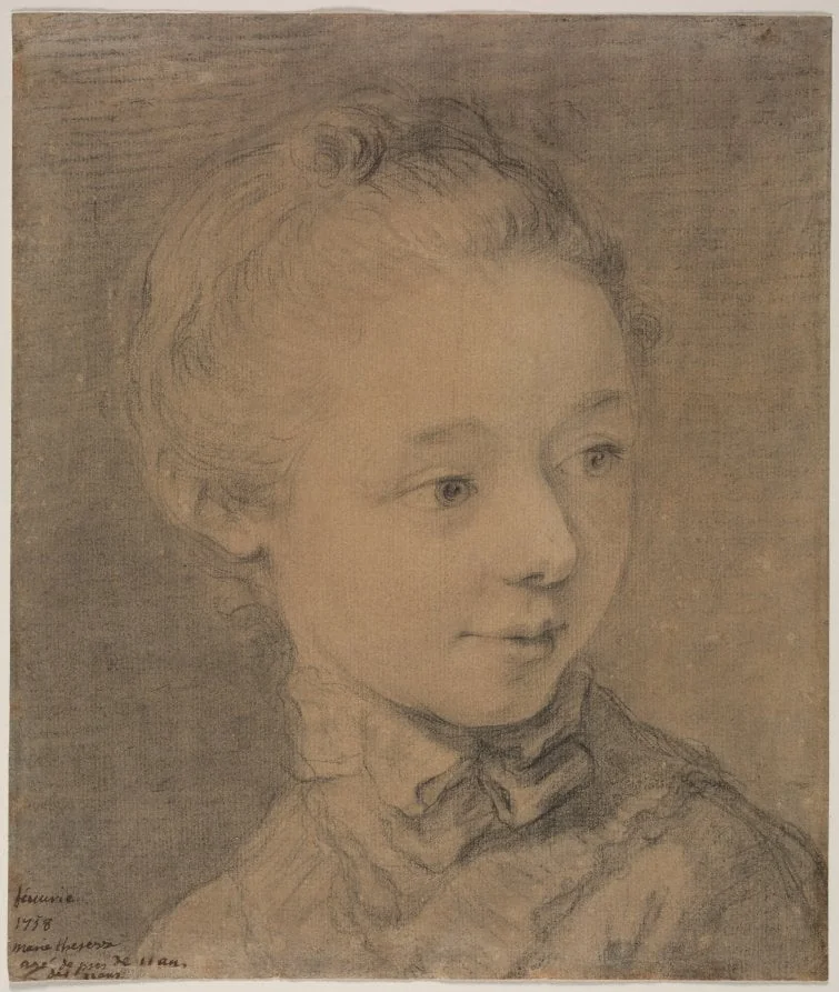 Head of a Young Girl Turning toward the Right, detail