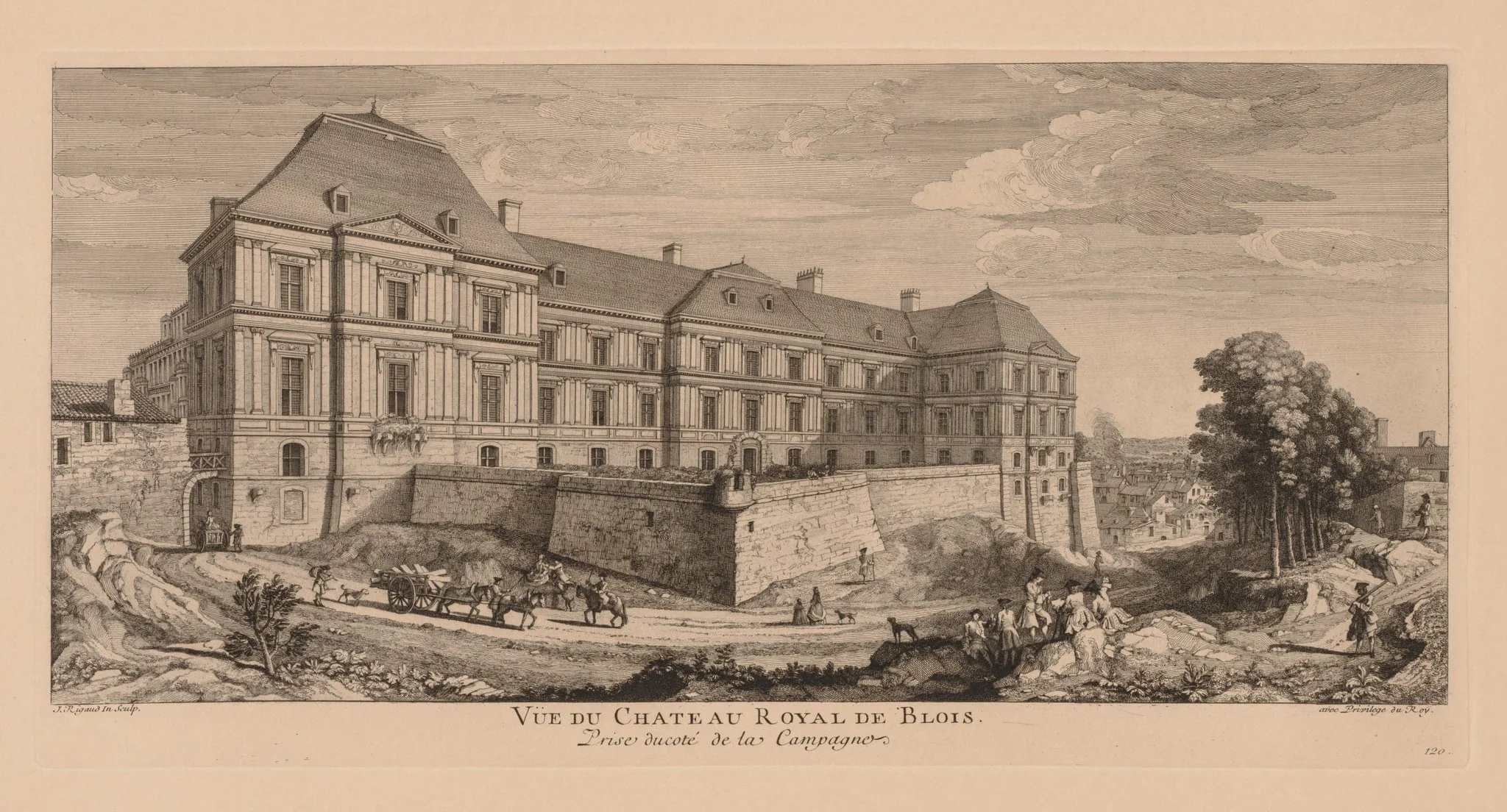 Vue du Château royal de Blois, prise du côté de la campagne, detail