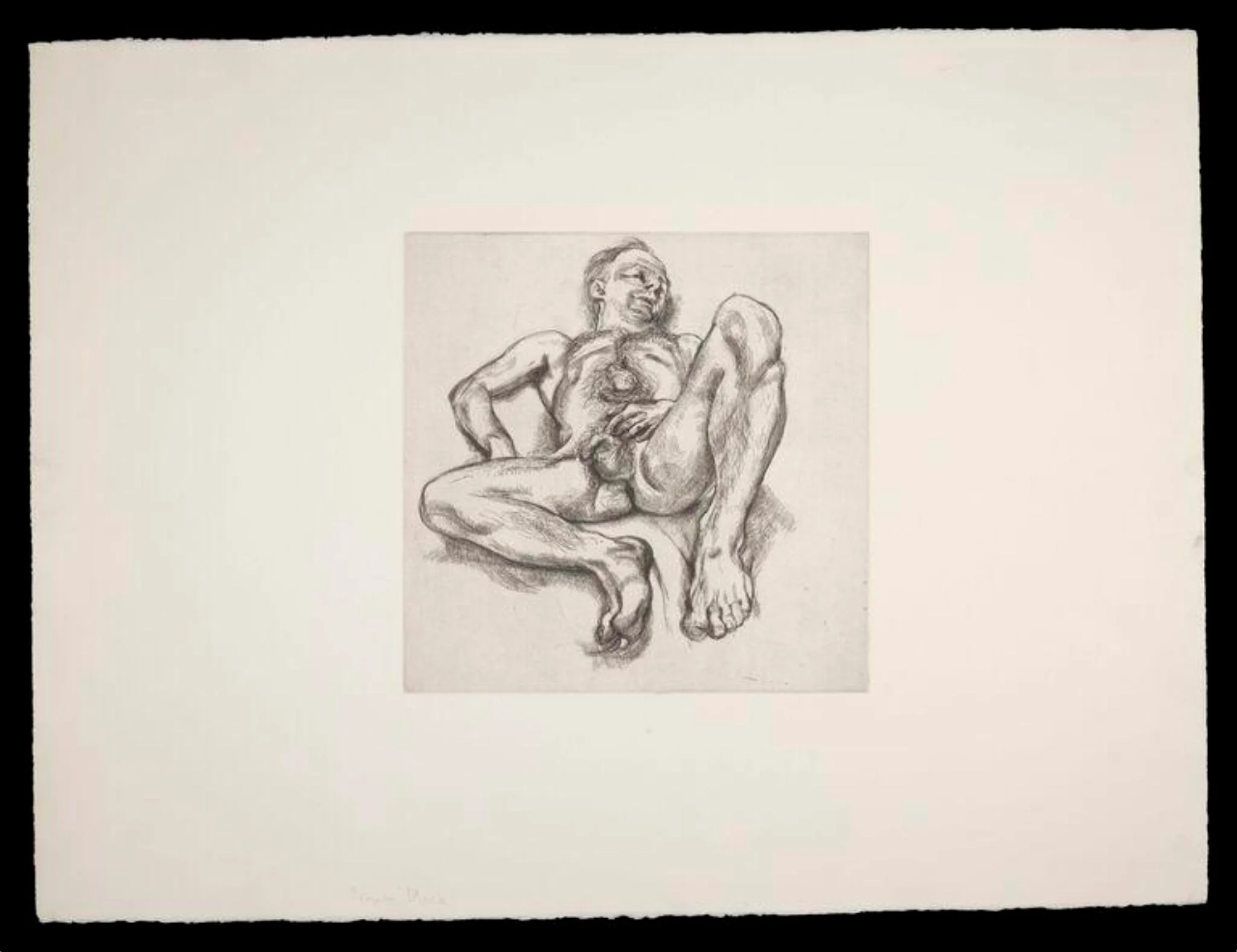 Naked Man on a Bed, detail
