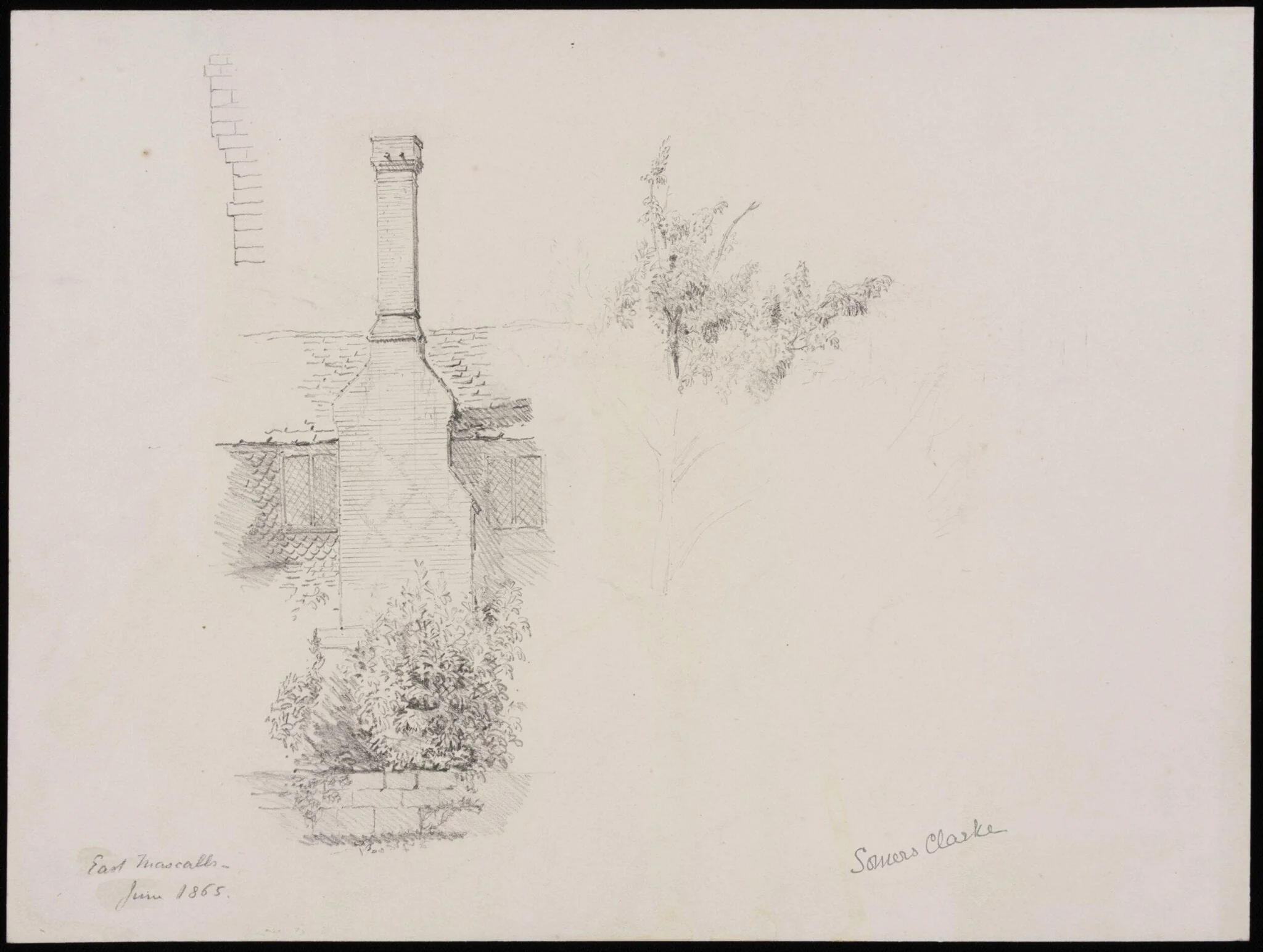 Sketch of part of old house, East Mascalls, detail