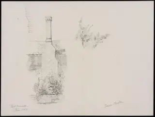 Sketch of part of old house, East Mascalls, by Somers Clarke, 1865