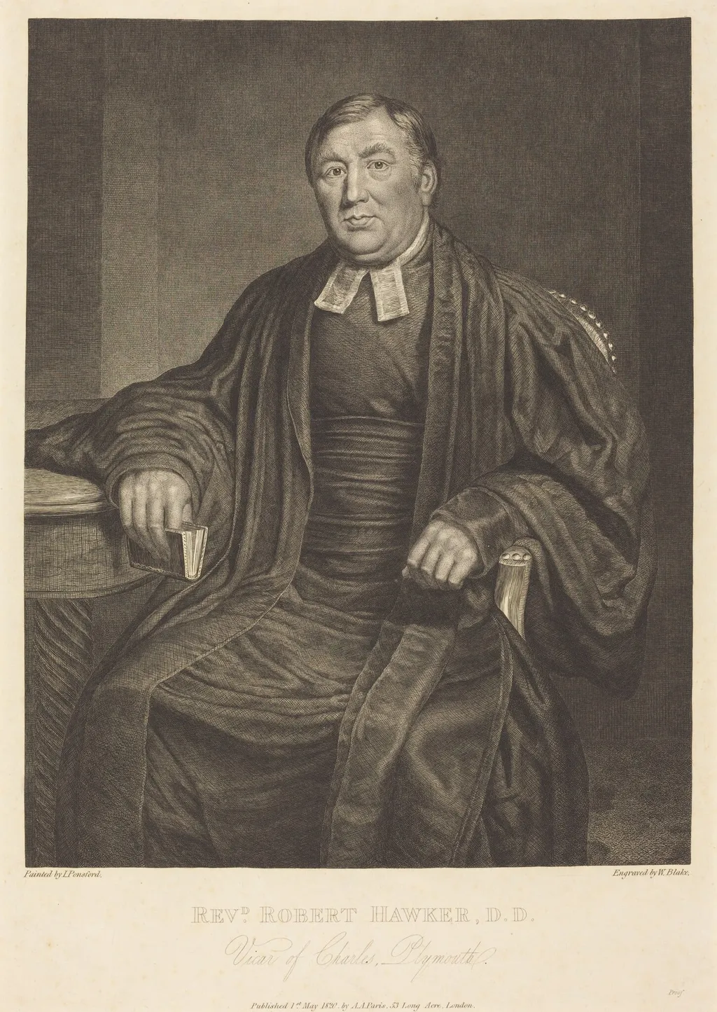 Reverend Robert Hawker, D.D., by William Blake, ink, 1820