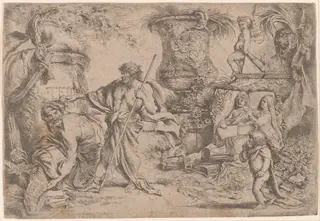 Temporalis Aeternitas [Second Version], by Giovanni Benedetto Castiglione, ink, 1655