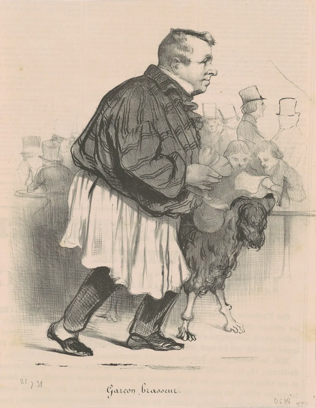 Garçon brasseur..., by Honoré Daumier, ink, 1838