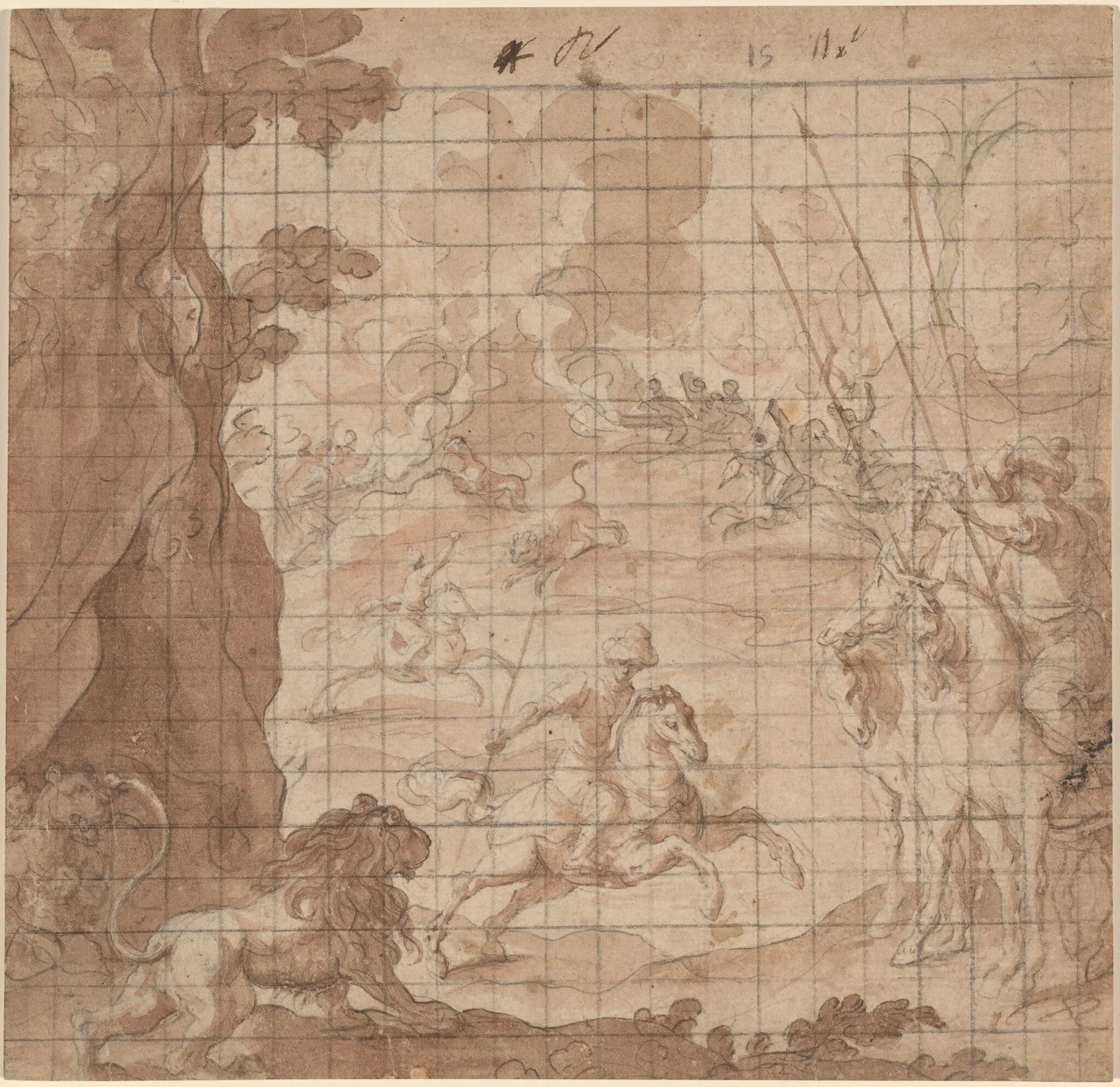 The Lion Hunt, detail