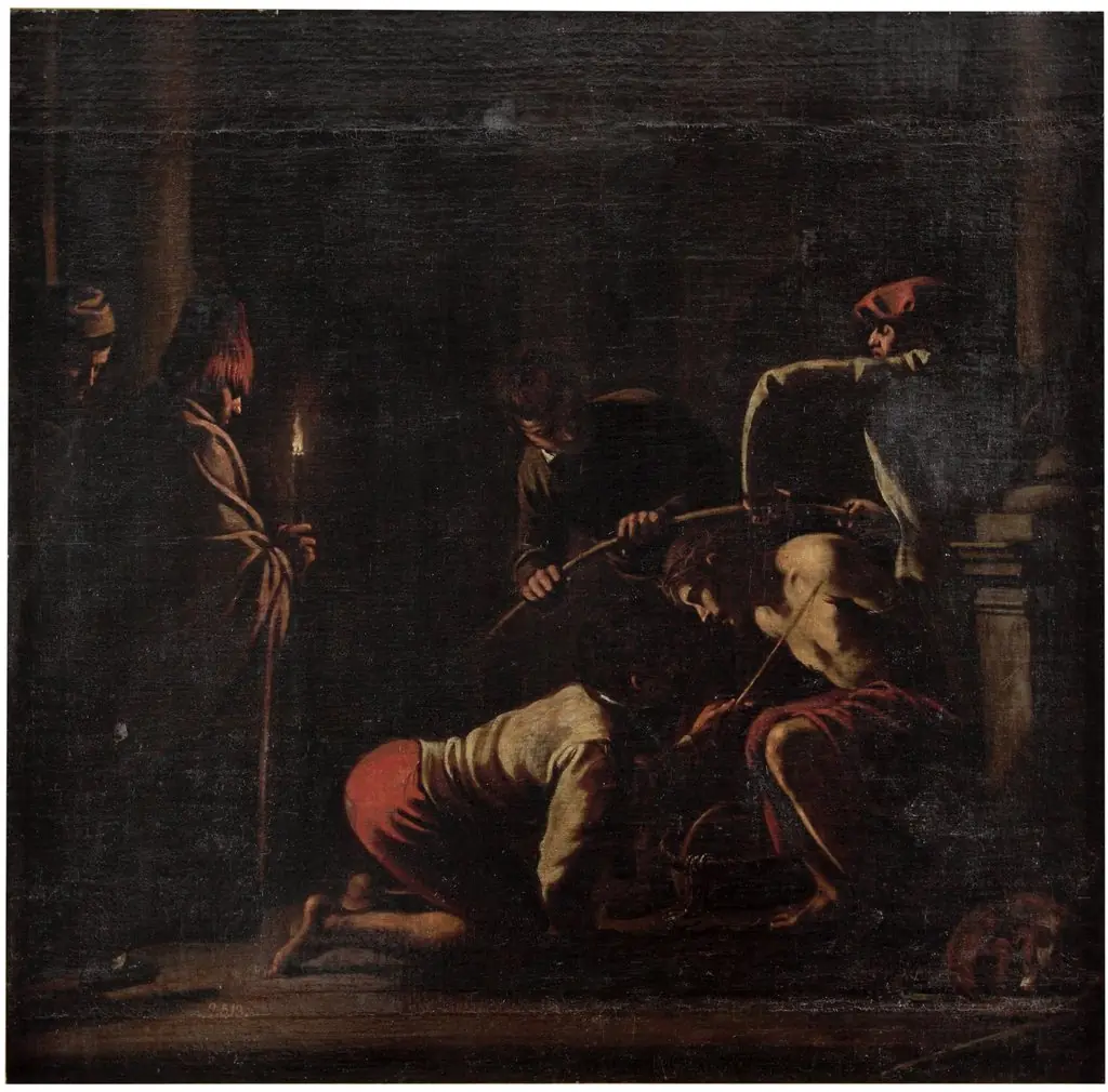 Jesús en el pretorio, by Francesco Bassano the Younger, oil, 1588