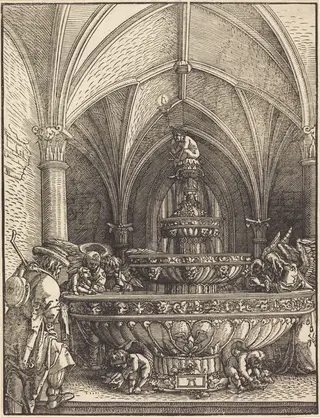 The Rest on the Flight into Egypt at a Fountain, by Albrecht Altdorfer, ink, 1514