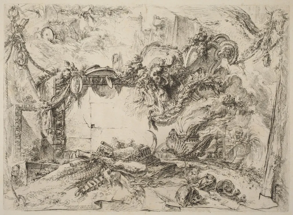 The Monumental Tablet, by Giovanni Battista Piranesi, ink, 1754