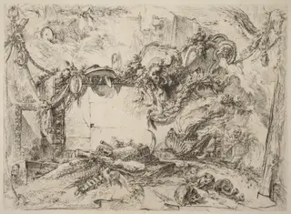The Monumental Tablet, by Giovanni Battista Piranesi, ink, 1754