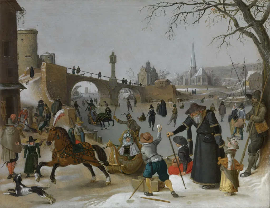 Winter Pleasures, by Sebastiaen Vrancx, oil, 1623