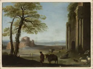 Pastoral landscape, by Cornelius van Poelenburgh, unspecified
