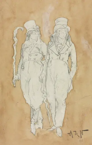 Two Young Men of Fashion (Standing), by Alphonse de Neuville, 1860