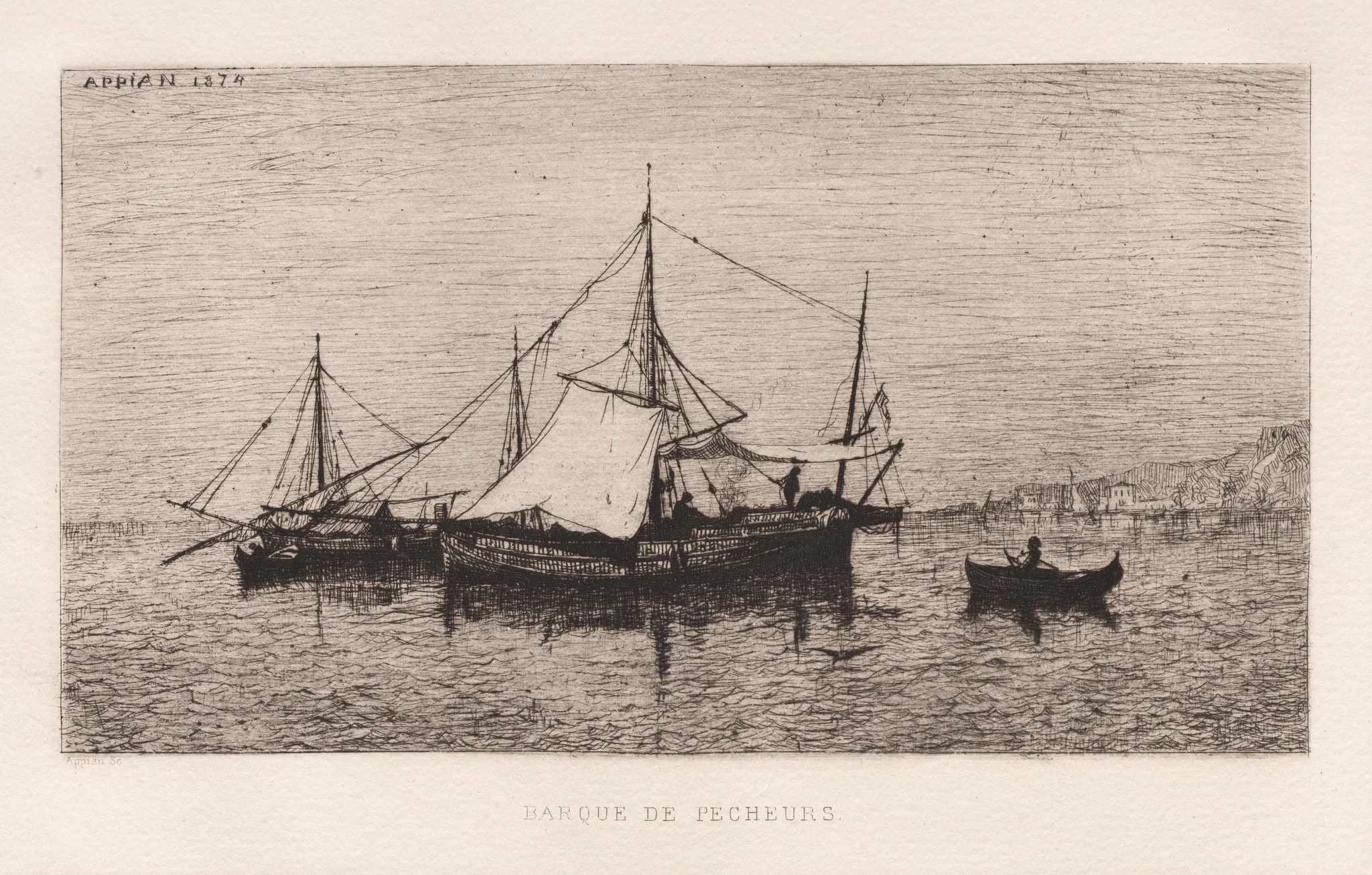 Fishing Boat/Coastal Shipping Boat (Italian Coast) (Barque de Pecheurs/Barque de Cabotage (Côtes d'Italie), detail