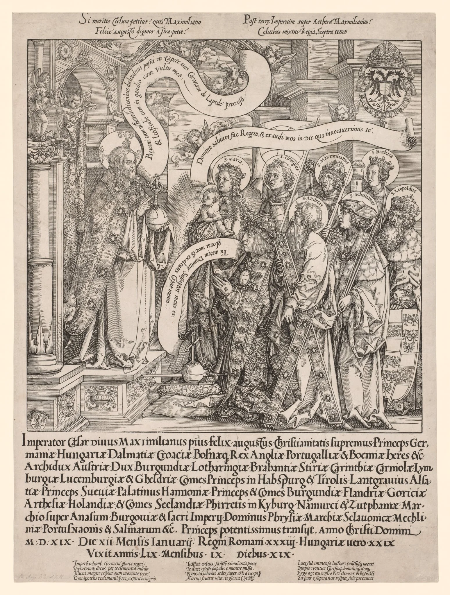 The Emperor Maximilian Presented by His Patron Saints to the Almighty, detail