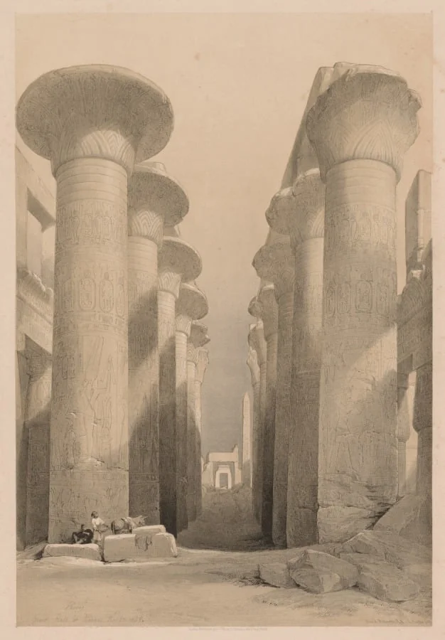 Egypt and Nubia: Volume I - No. 20, Great Hall at Karnak, Thebes, detail