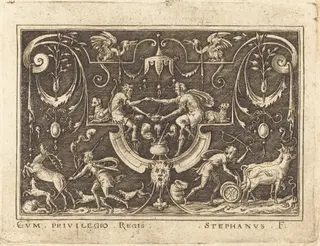 Essau Selling his Birthright, by Etienne Delaune, ink, 1551