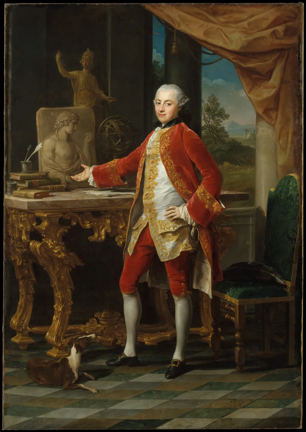 Portrait of a Young Man, by Pompeo Batoni, oil, 1760