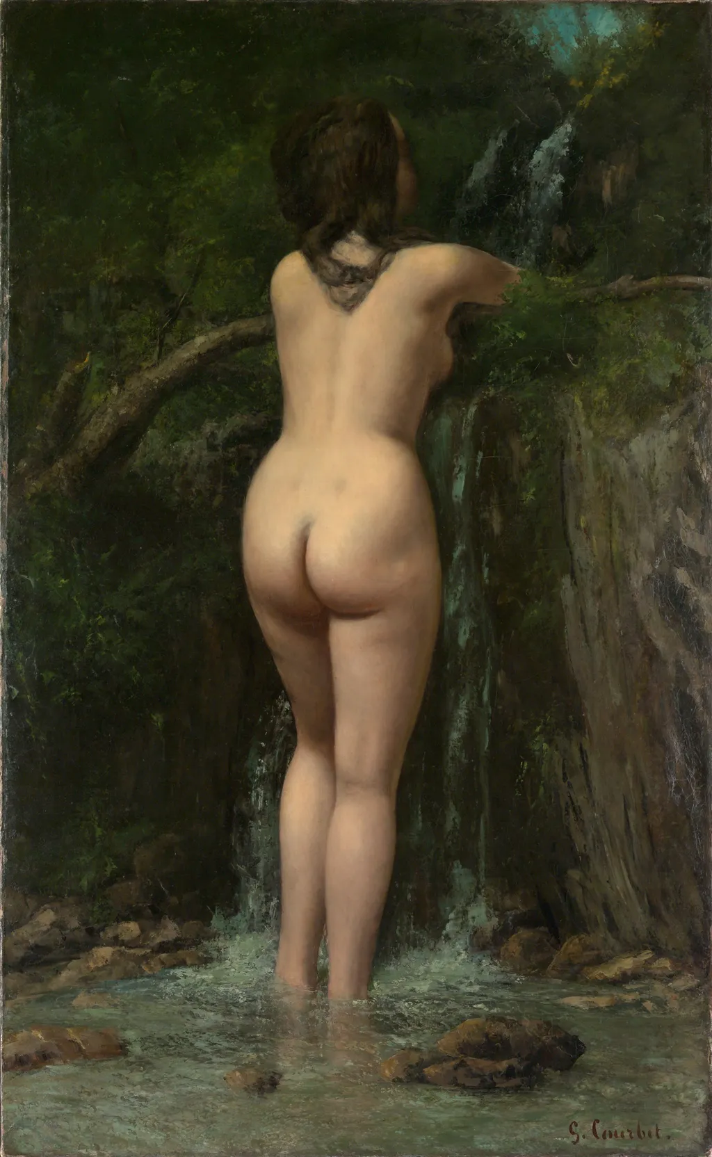The Source, by Gustave Courbet, oil, 1862