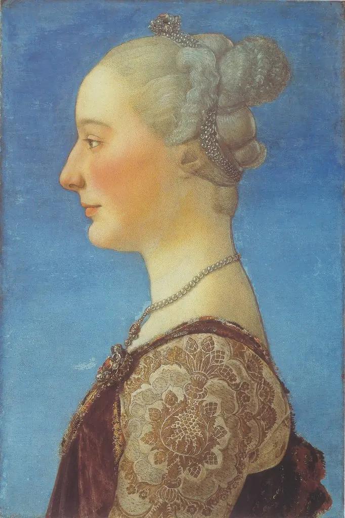 Portrait of a Lady, by Antonio del Pollaiuolo, oil, 1475