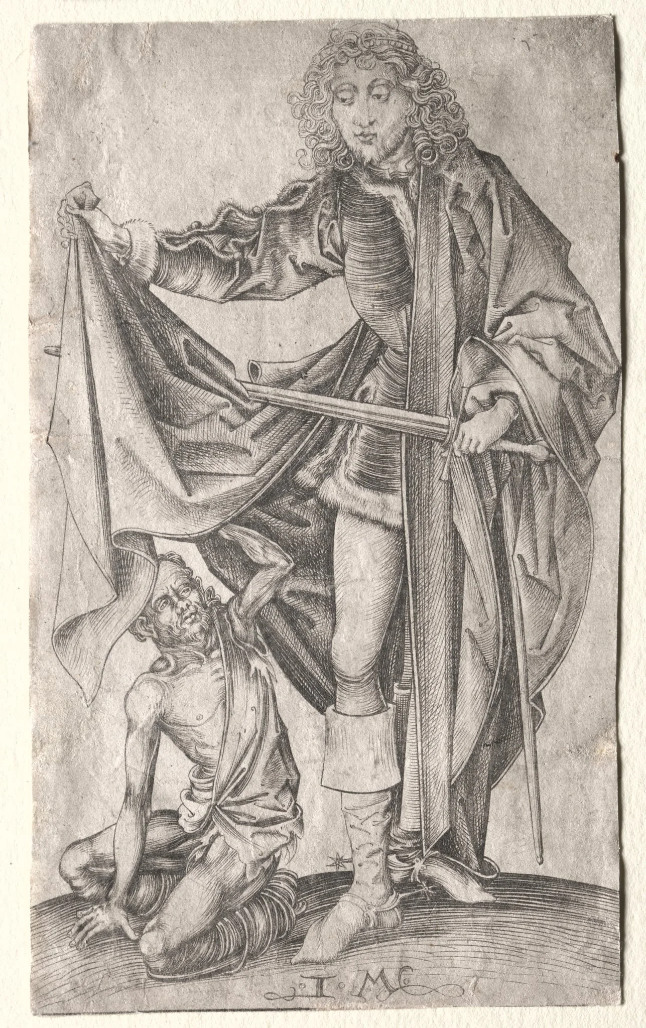 St. Martin Dividing His Cloak for a Beggar, detail