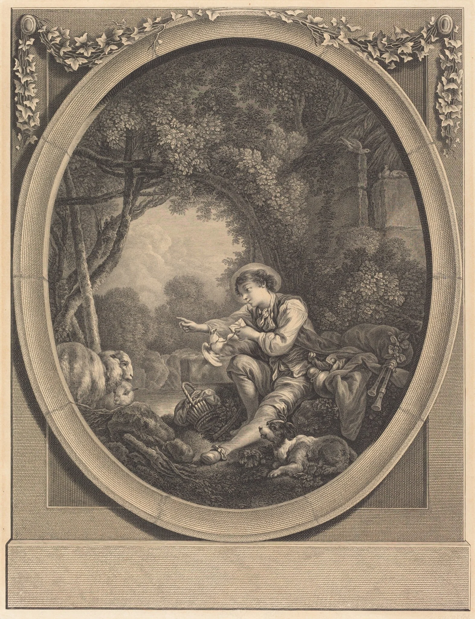 Le Départ du Courrier, detail