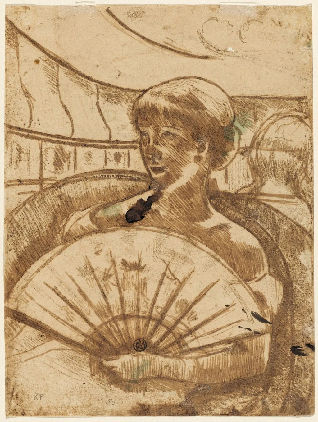 In the Opera Box [verso], by Mary Cassatt, 1880