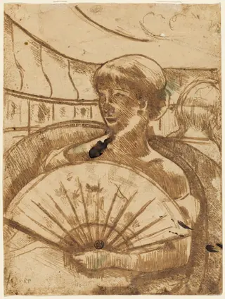 In the Opera Box [verso], by Mary Cassatt, 1880