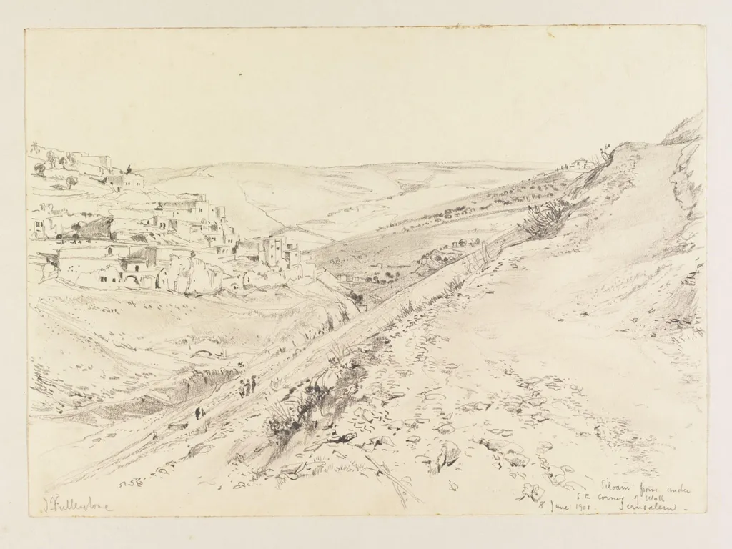 Siloam from under S.E. Corner of Wall Jerusalem, by John Fulleylove, 1901