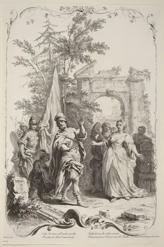 Jephthah and His Daughter, by Joseph Wagner, ink, 1745