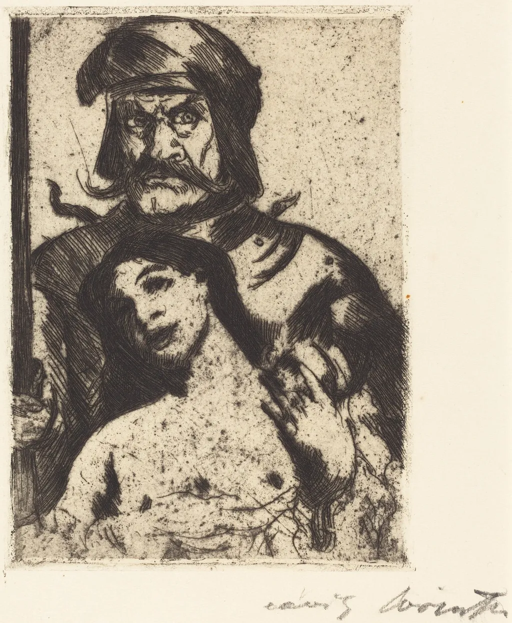 Der Ritter (The Knight), by Lovis Corinth, ink, 1914