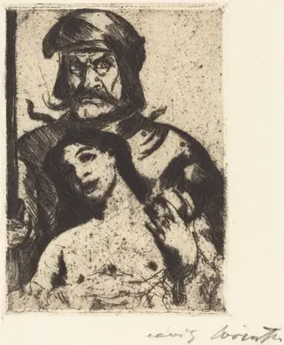 Der Ritter (The Knight), by Lovis Corinth, ink, 1914