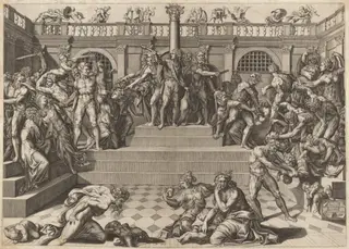 The Massacre of the Innocents, by Nicolas Beatrizet, ink, 1544
