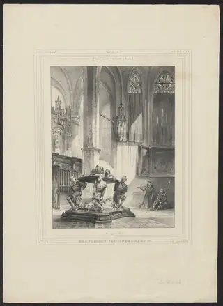 View of the grave monument of Engelbert II in Breda, by Chimaer van Oudendorp Wilhelmus Cornelius, 1857