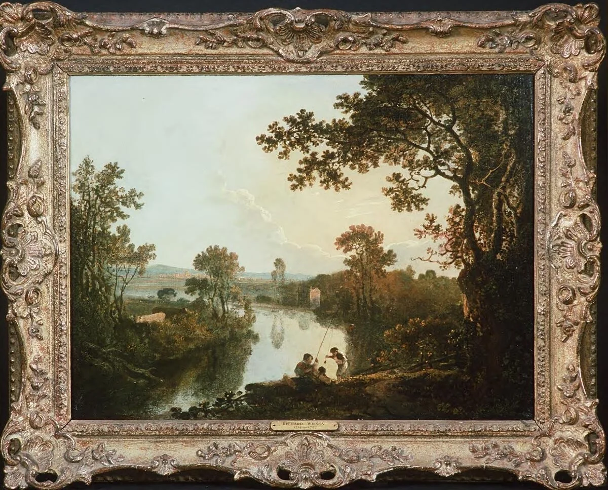 view on the river Dee with anglers, detail