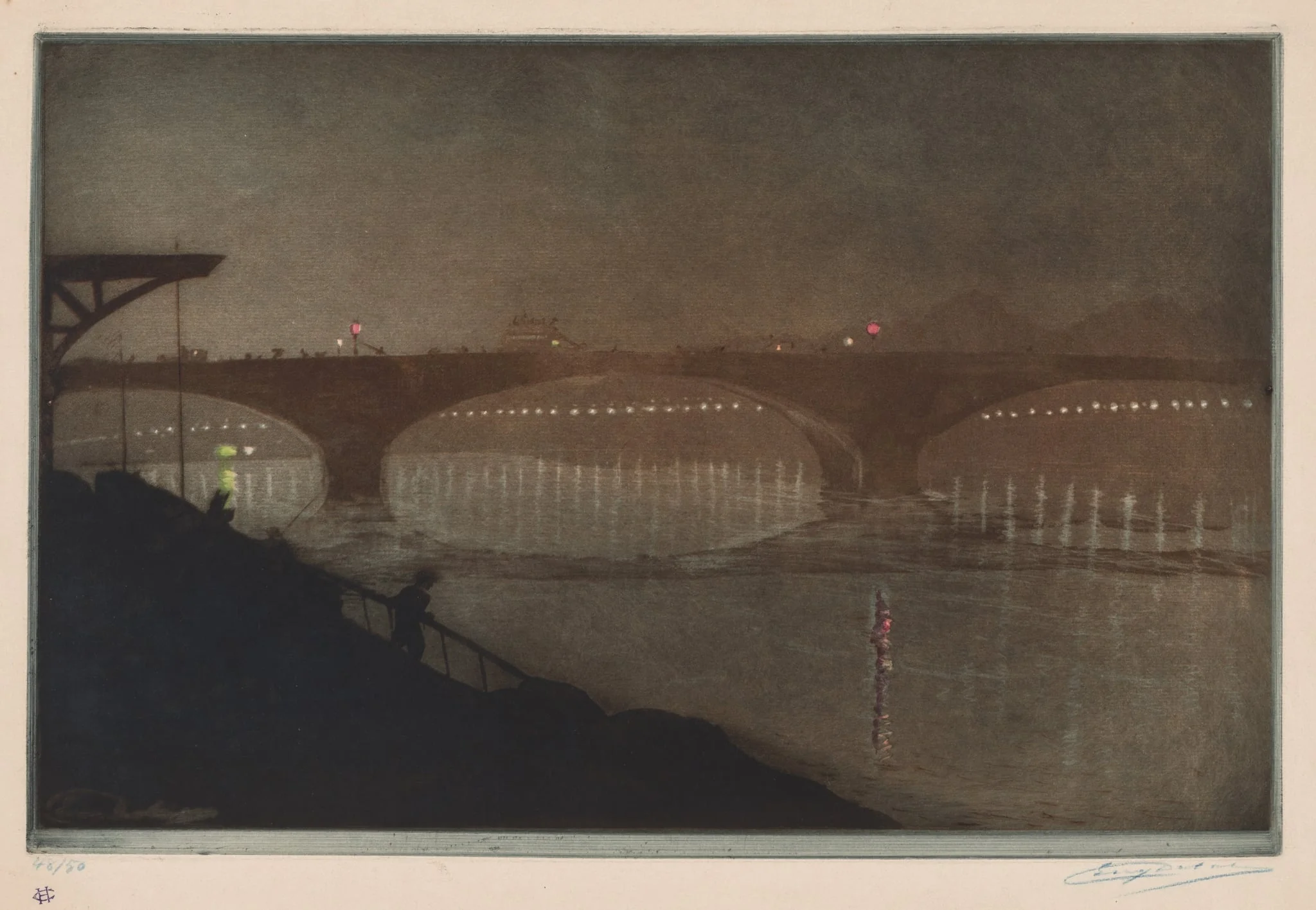 The Solferino Bridge: Nocturnal Effect, detail